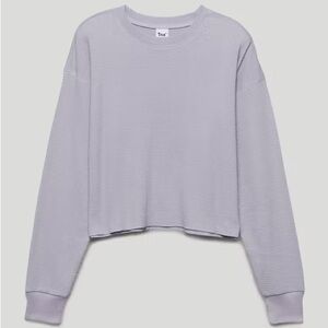 TNA Alamo Lavish Lavender Waffle Knit Top